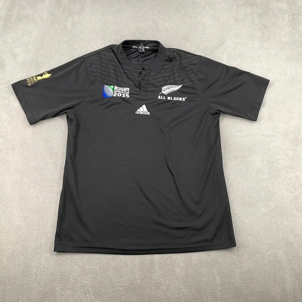 New Zealand Rugby Jersey Mens XL Black Adidas World Cup 2025 All Blacks Athletic